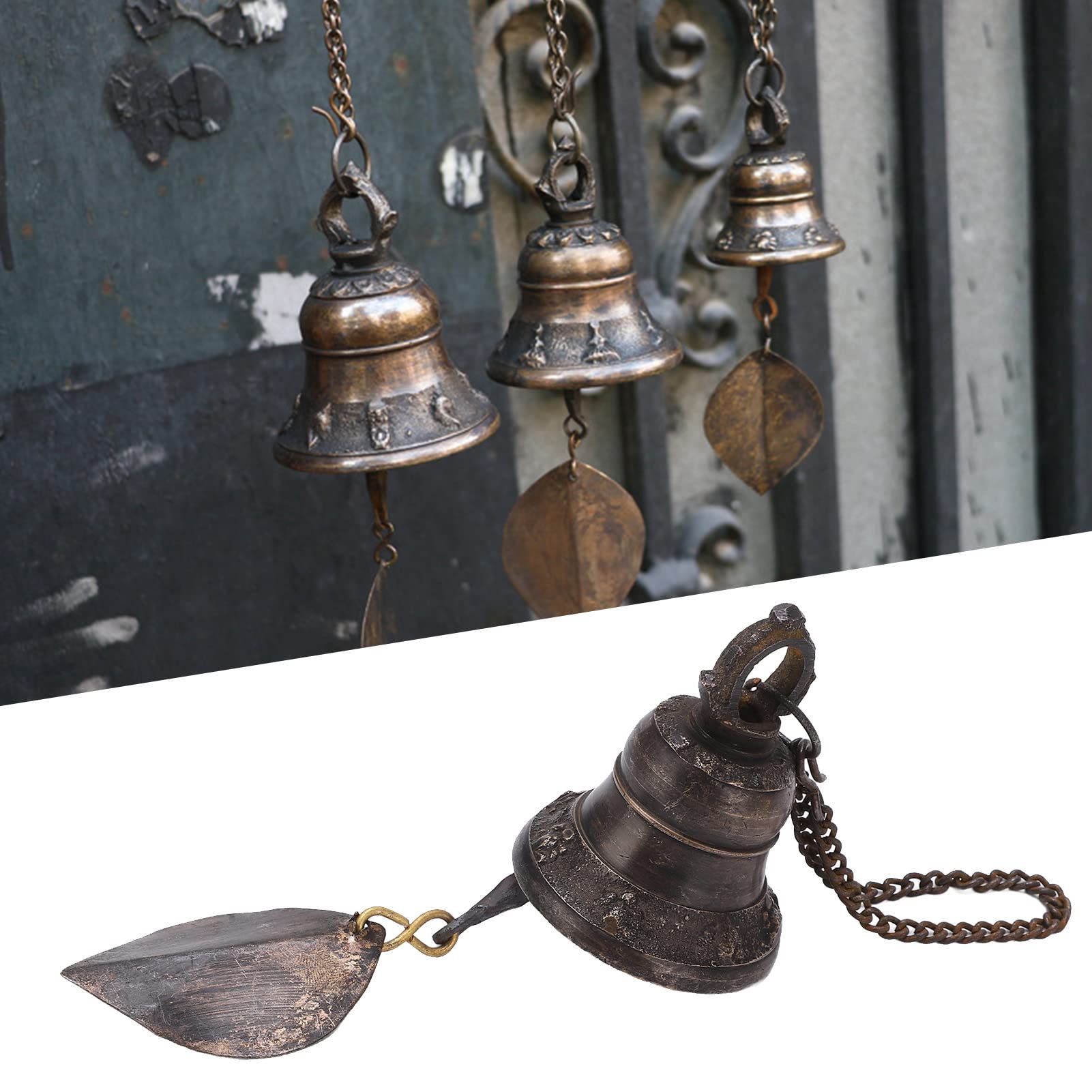 Kitchen Bell, Dining Bell Door Decoration with Sound Antique Treatment Copper Material for Farm to School Home
