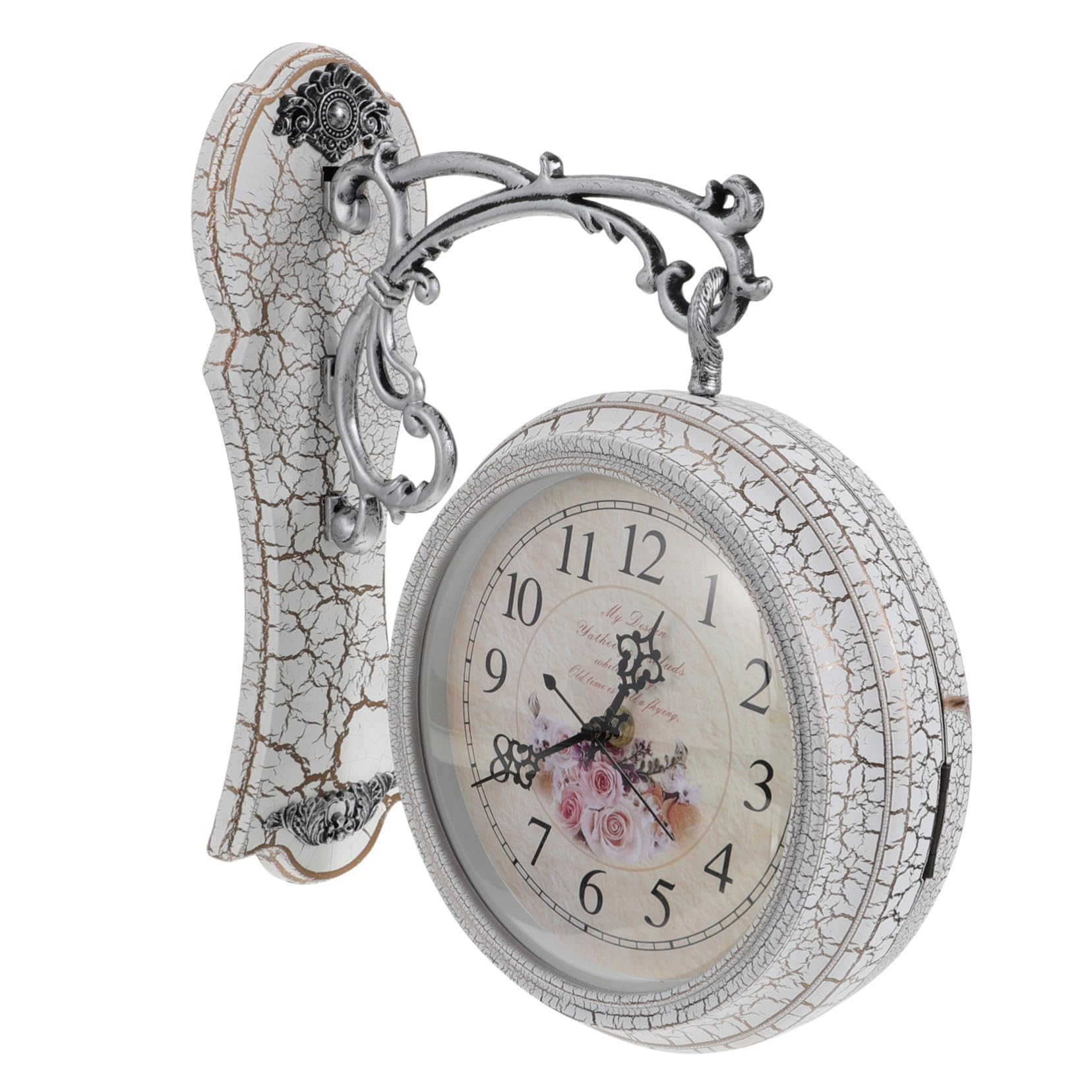 Horloge murale vintage blanche et silencieuse pour salon chic