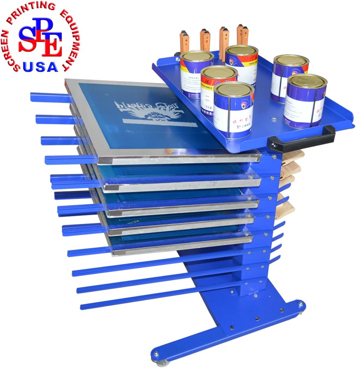 Mobile Type Screen Printing Material Rack Screen Printing Tool Aluminum Frame Rack/Squeegee Rack/Ink Rack/Spatulas Shovel Handle Knife Rack