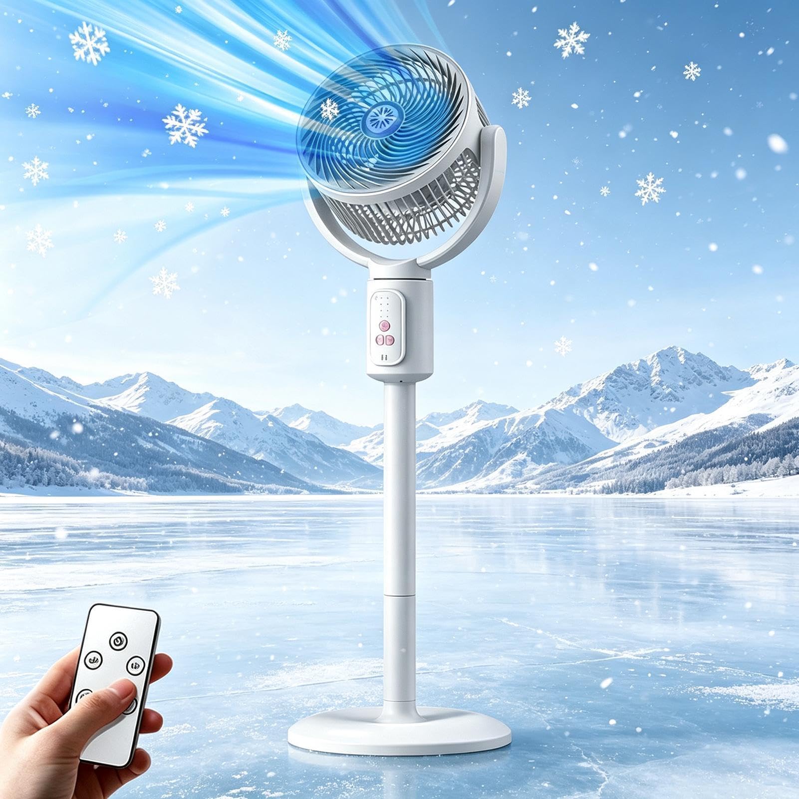 Ventilatore A Piantana Oscillante A 180° 5 Velocità Ricaricabile Altezza | Ventilatori A Piantana Elettrici Per Cucina Ufficio Domestico Dormitorio Lavoro Studio Sonno Campeggio