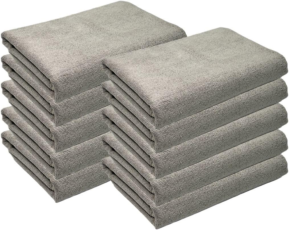 速乾 洗車タオル 超吸水 マイクロファイバー 傷防止 ふき取り 拭き上げ クロス グレー 60×120㎝ 10枚入り TARO WO