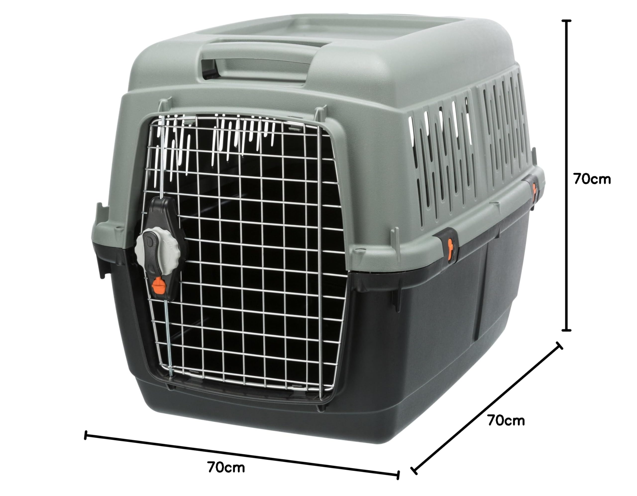 Box de transport - TRIXIE - Giona 4 - Recyclé - S / M : 50 x 51 x 70 cm - Anthracite / Gris-vert