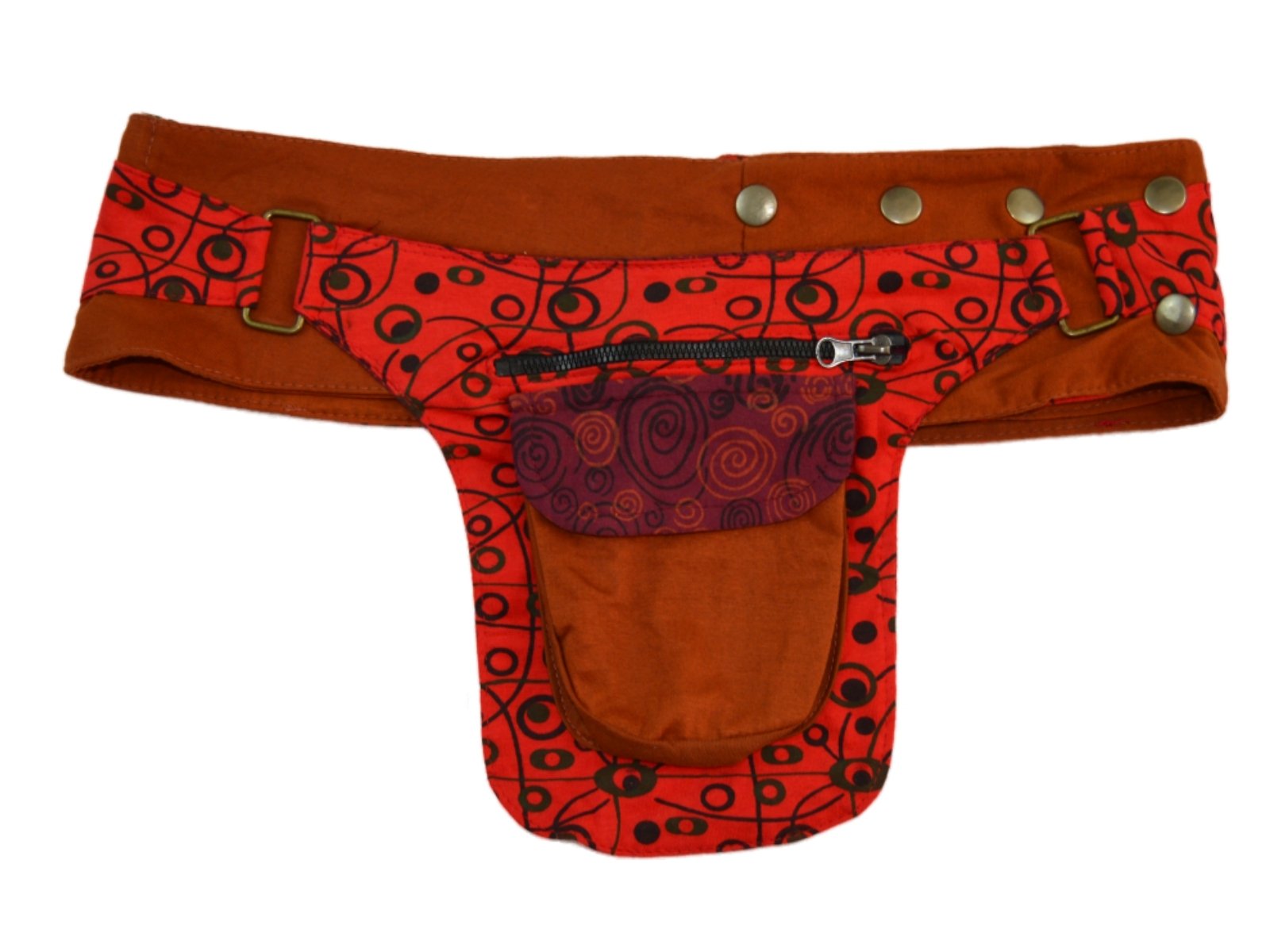 Cotton Snap Hip Belt w/Pocket, Orange