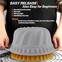 Vista 3 de Juego de 24 moldes de silicona antiadherentes para hornear, moldes para hornear, moldes para pasteles, moldes estriados, molde para donas, molde