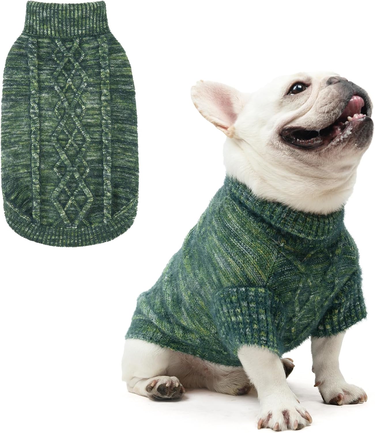 Dog Sweater BRKURLEG Turtleneck Sweater For Dogs Winter Clothes