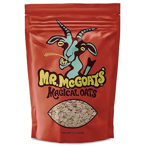 Mr. McGOATS Magical Oats - Avena enrollada gourmet 100% natural de corte grueso, sin OMG, sin gluten, baja en sodio + baja en grasas saturadas, 13