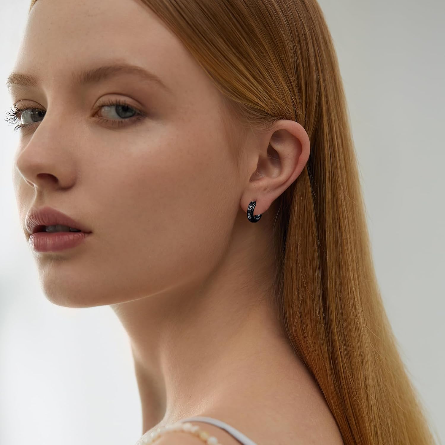 Moon Star Earrings 925 Sterling Silver White/Black/Yellow Gold Galaxy Huggie Hoop Earrings Celestial Jewelry Gifts for Women Men - Image 4