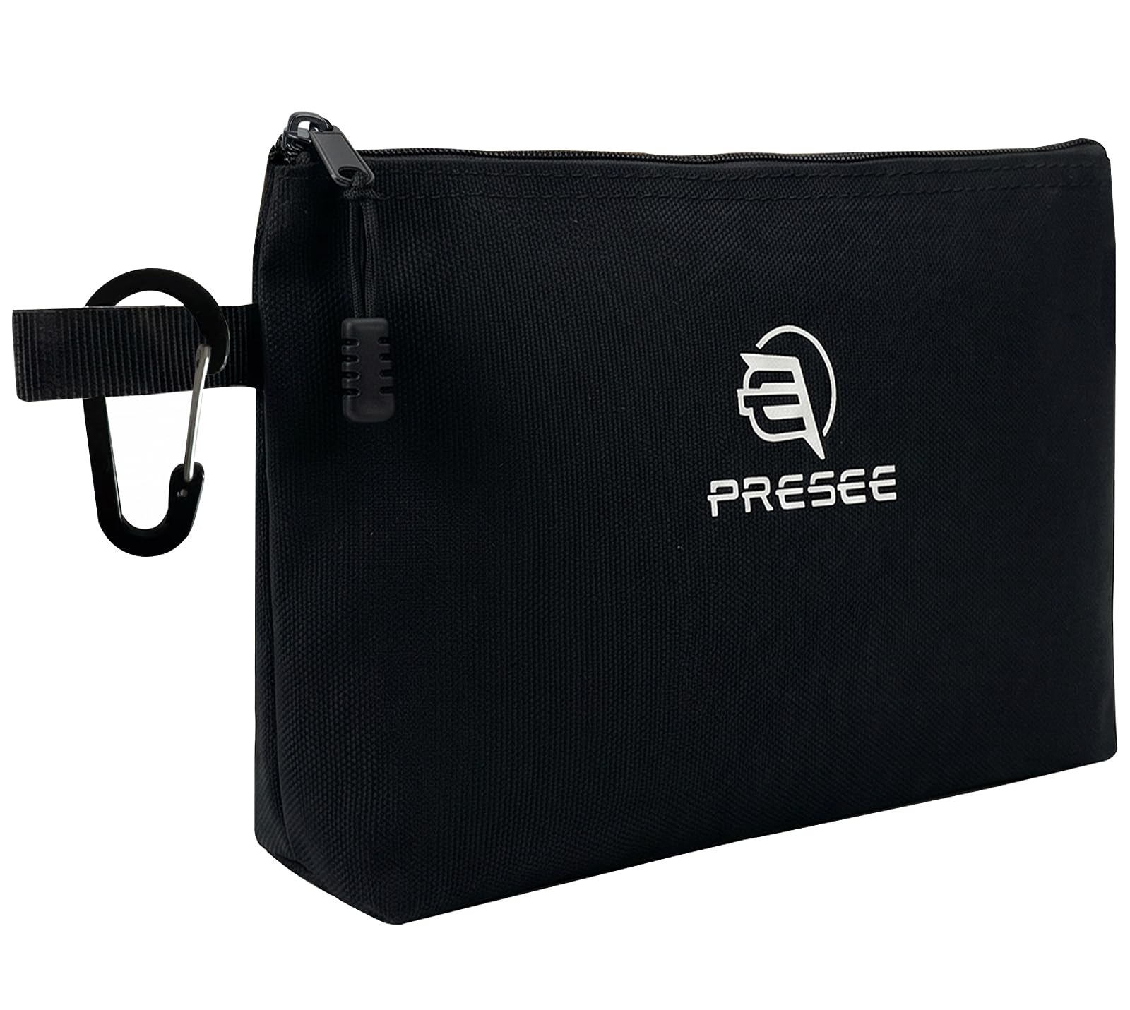 PRESEE Canvas Utility Pouch, Zipper Organizer for Tools, Cords - Black