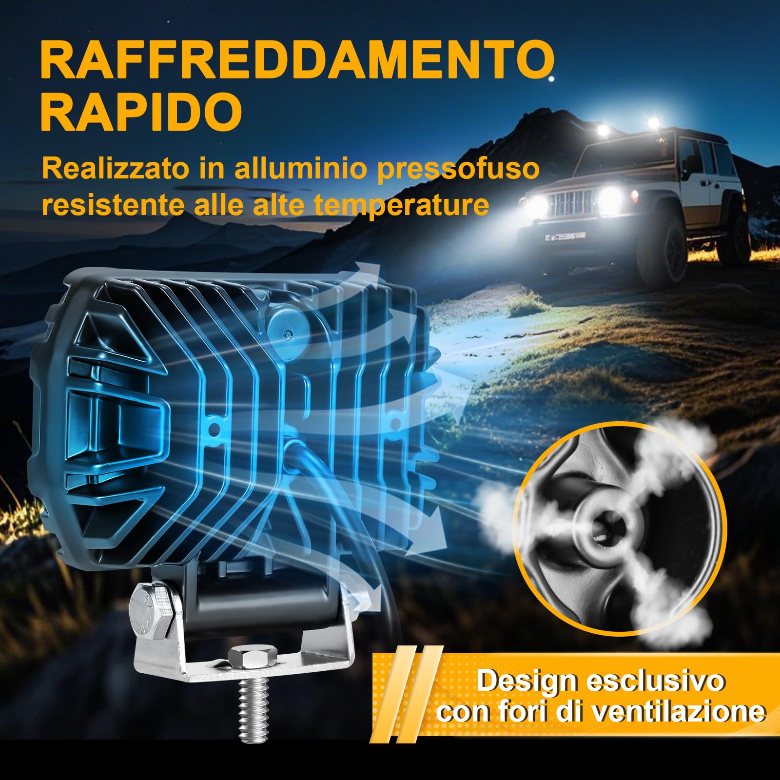antom 2 pezzi faro led moto 168W 9-60V 18000 lumen faretti led 12v IP68 impermeabile 4,5 pollici fari supplementari per escavatori, trattori, rimorchi, ATV, appassionati di outdoor