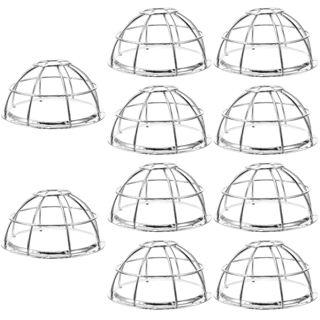 Ipetboom Copertura per rivelatore, 10 pezzi, gabbia metallica per rilevatori da 106-132 mm, mini gabbie antincendio, accessori per la testa, colore argento, 13 x 7,1 x 4,3 cm