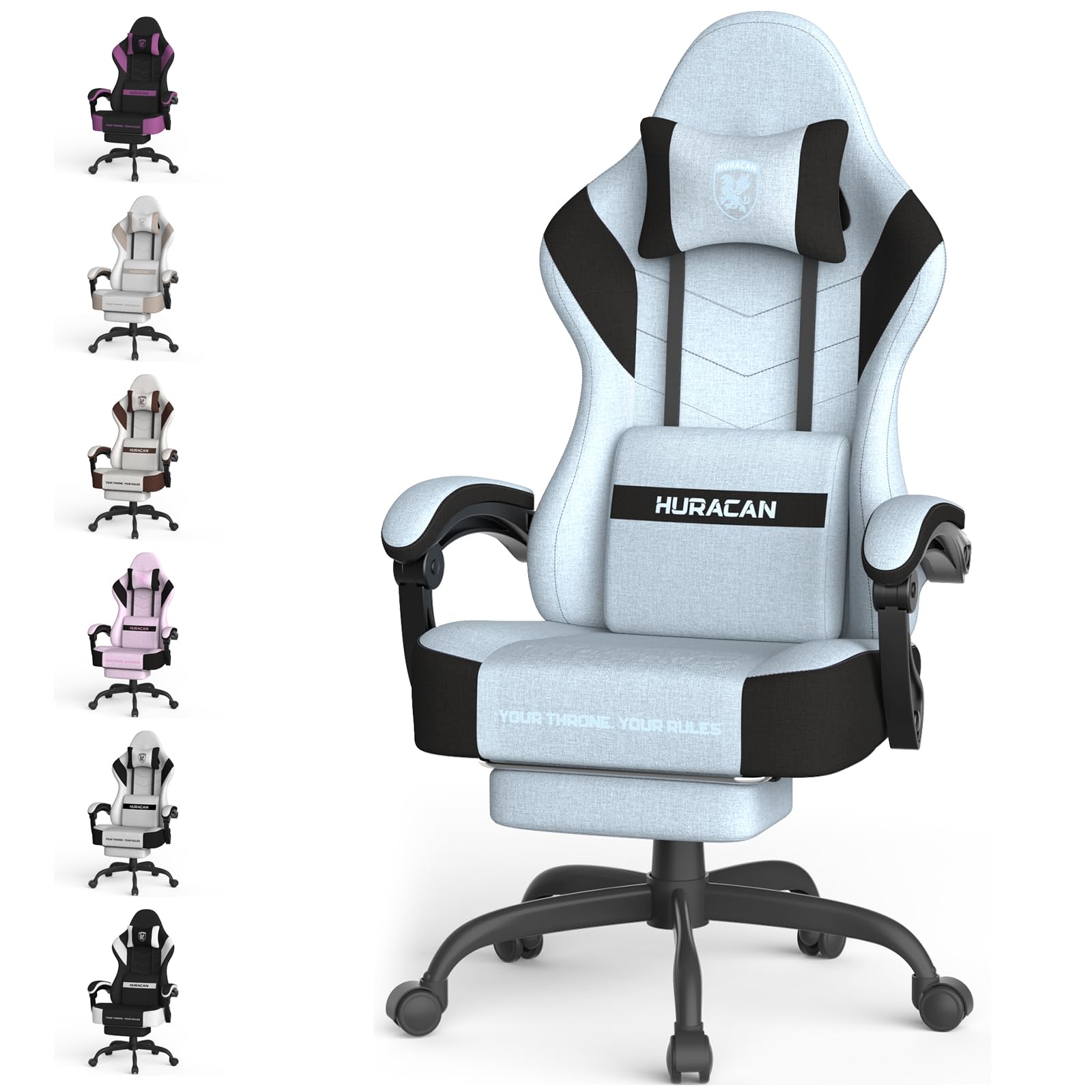 Fauteuil Gamer Huracan Bleu : Confort Idéal pour le Télétravail et les Sessions Gaming
