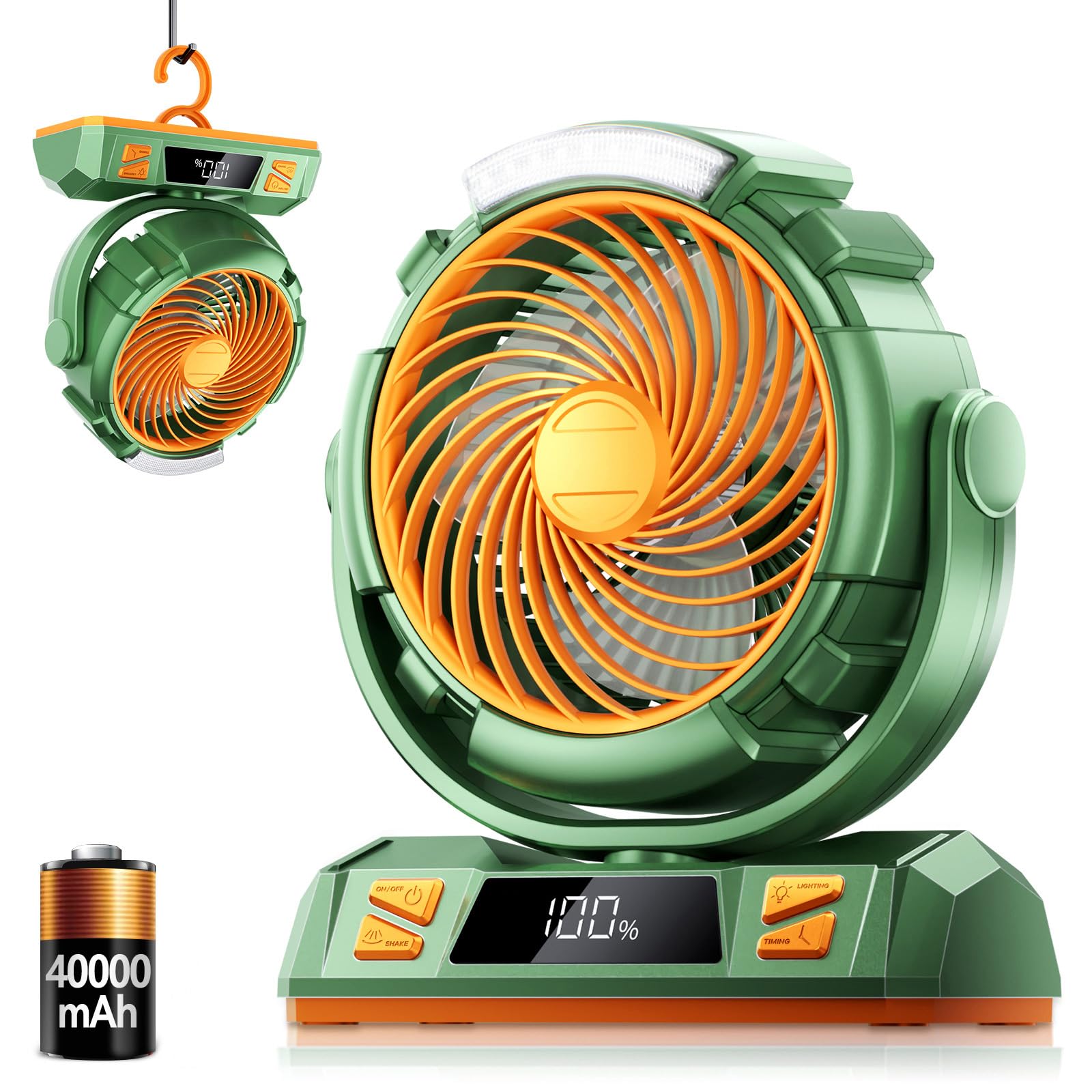 rechargeable camping fan light