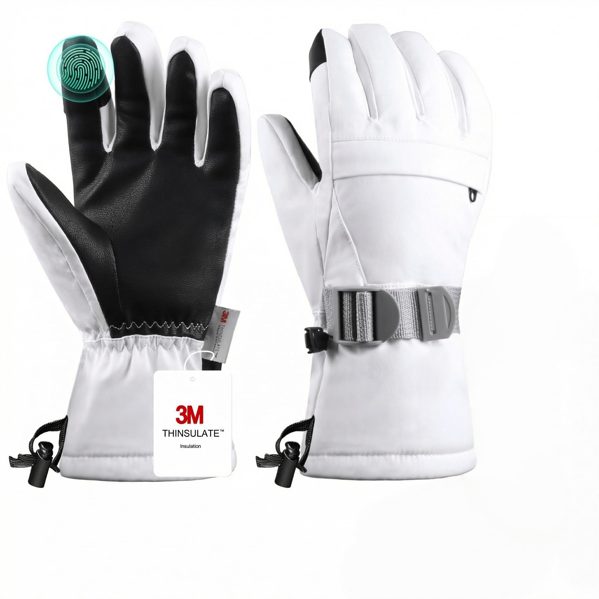 Ski Gloves, Waterproof Snow Gloves Winter Gloves, Windproof Touchscreen Cold Weather Gloves for Men Women Kids
