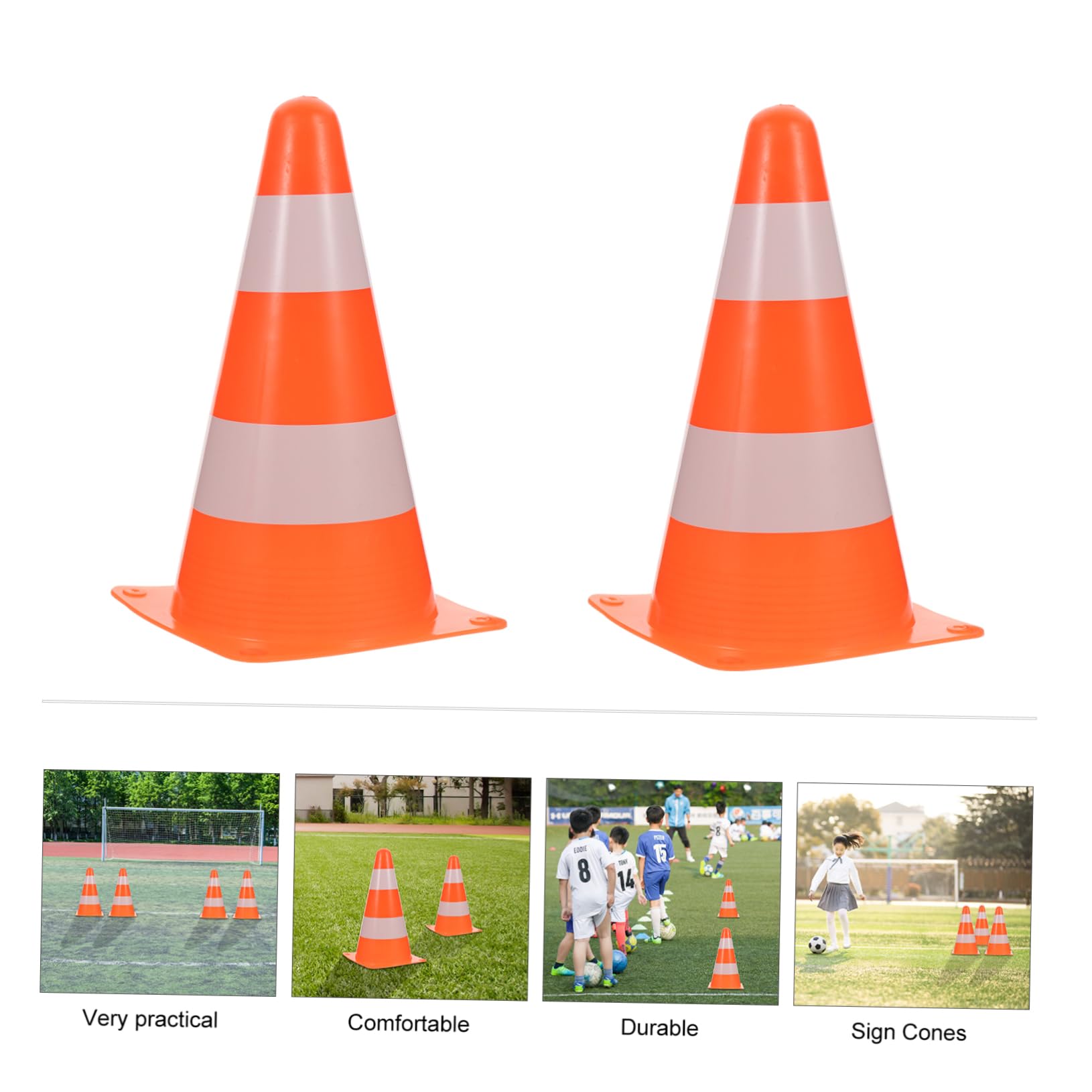 TOYANDONA 2sets Soccer Poles for Training Football Accessories Pe Material Lightweight and Portable Horn Cones 2pcs*2