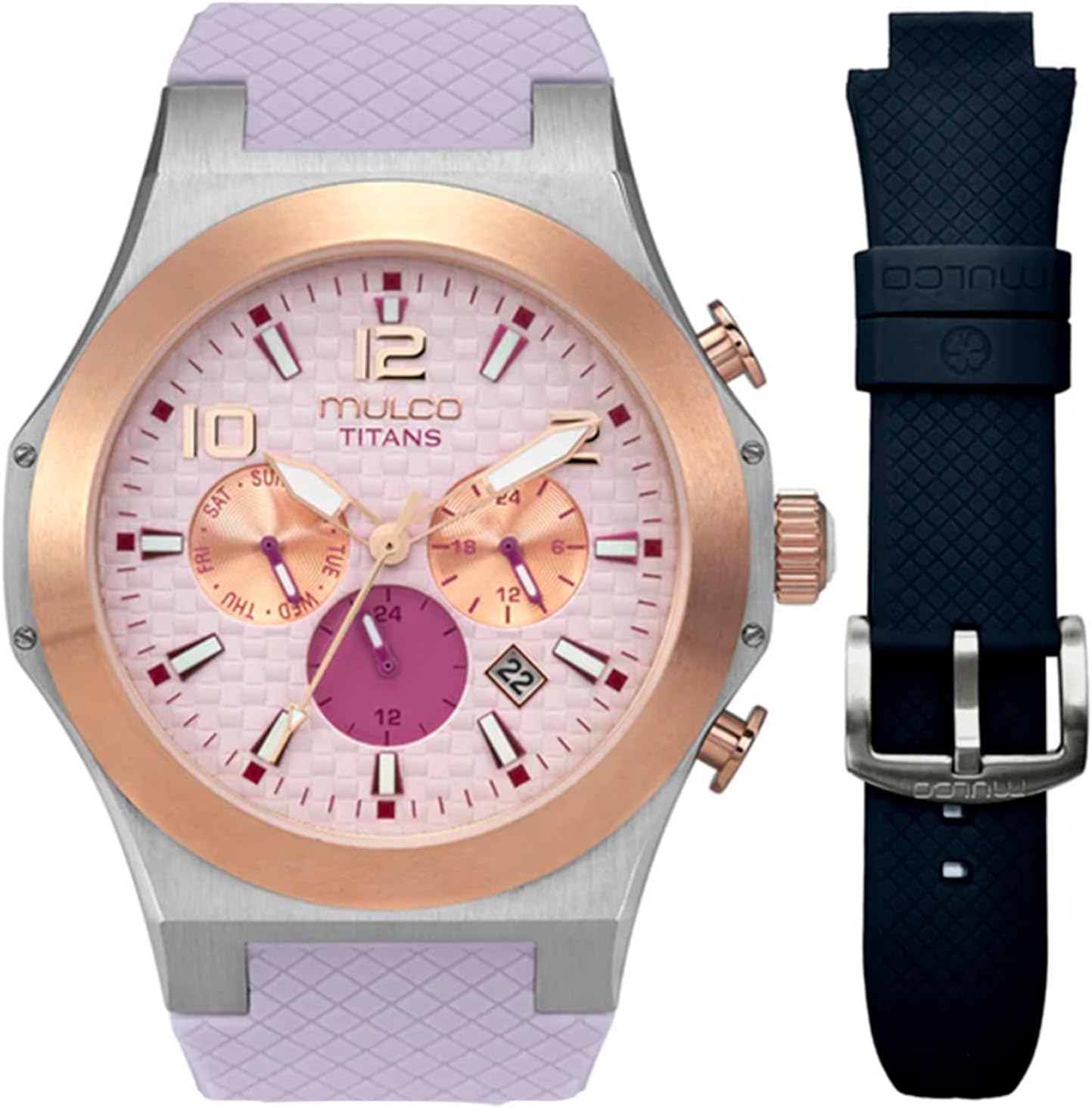 MULCO Titans Watches for Men & Women – Stainless Steel Quartz Watch with Minimalist Analog Display, Mother of Pearl & Crystal Accents, 100m Waterproof + Free Silicone Wristband (Color May Vary)