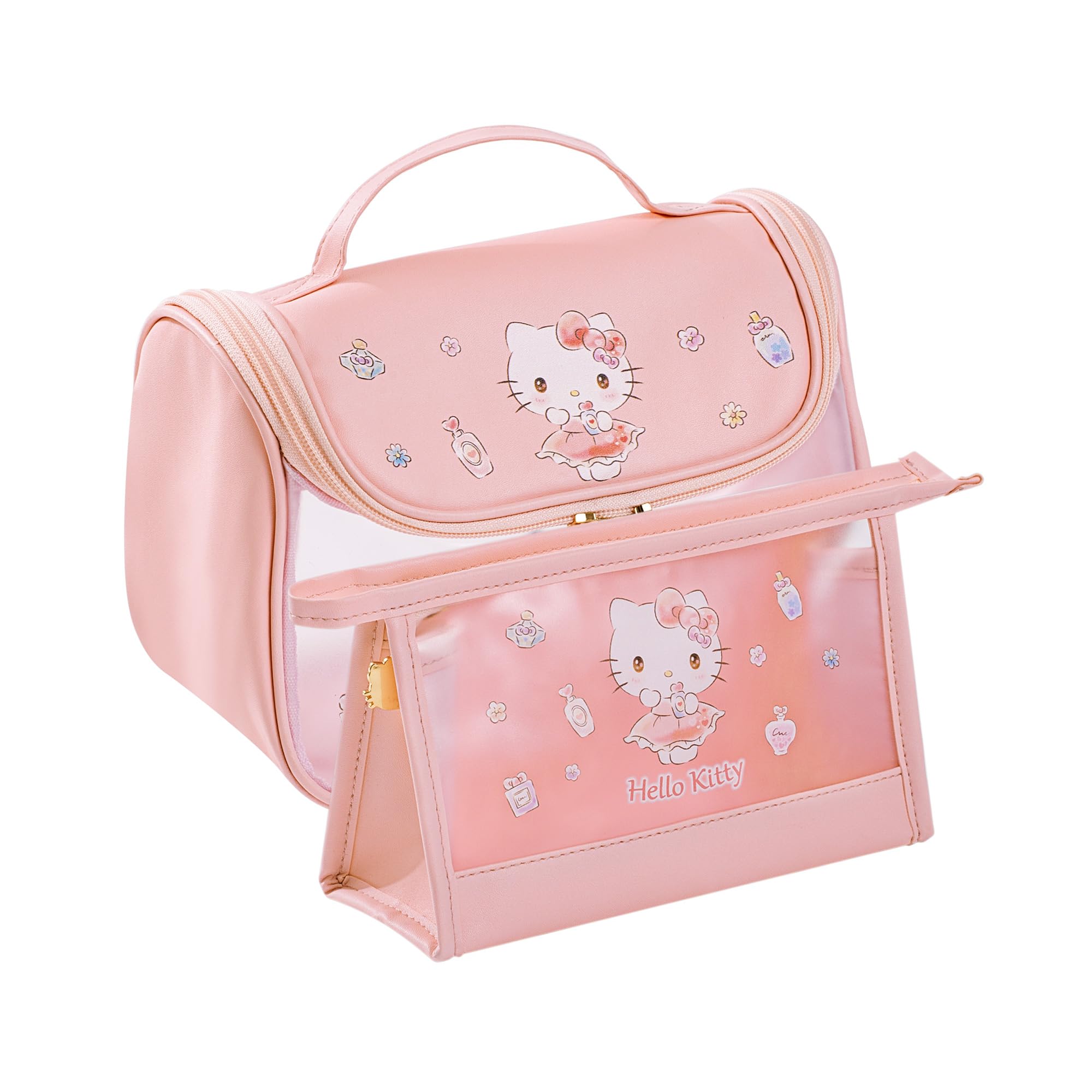 Large Capacity Makeup Bag Travel Cosmetic Bag Hangable Toiletries Bag Accessory Organizer Storage Bag with Handle Brush for Women (Pink-2PCS)