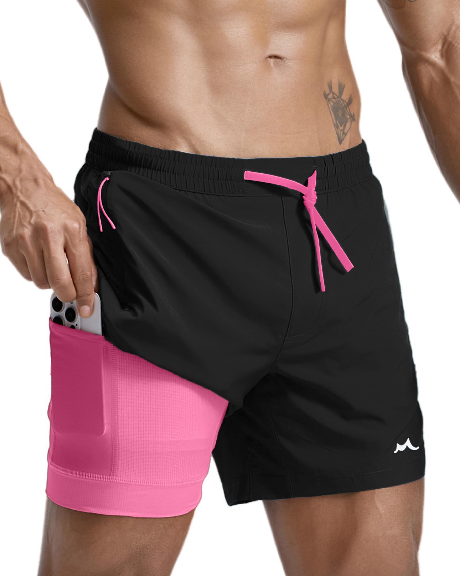 maamgic Men's Athletic Running Shorts with Liner Ultra Lightweight Workout Shorts 5