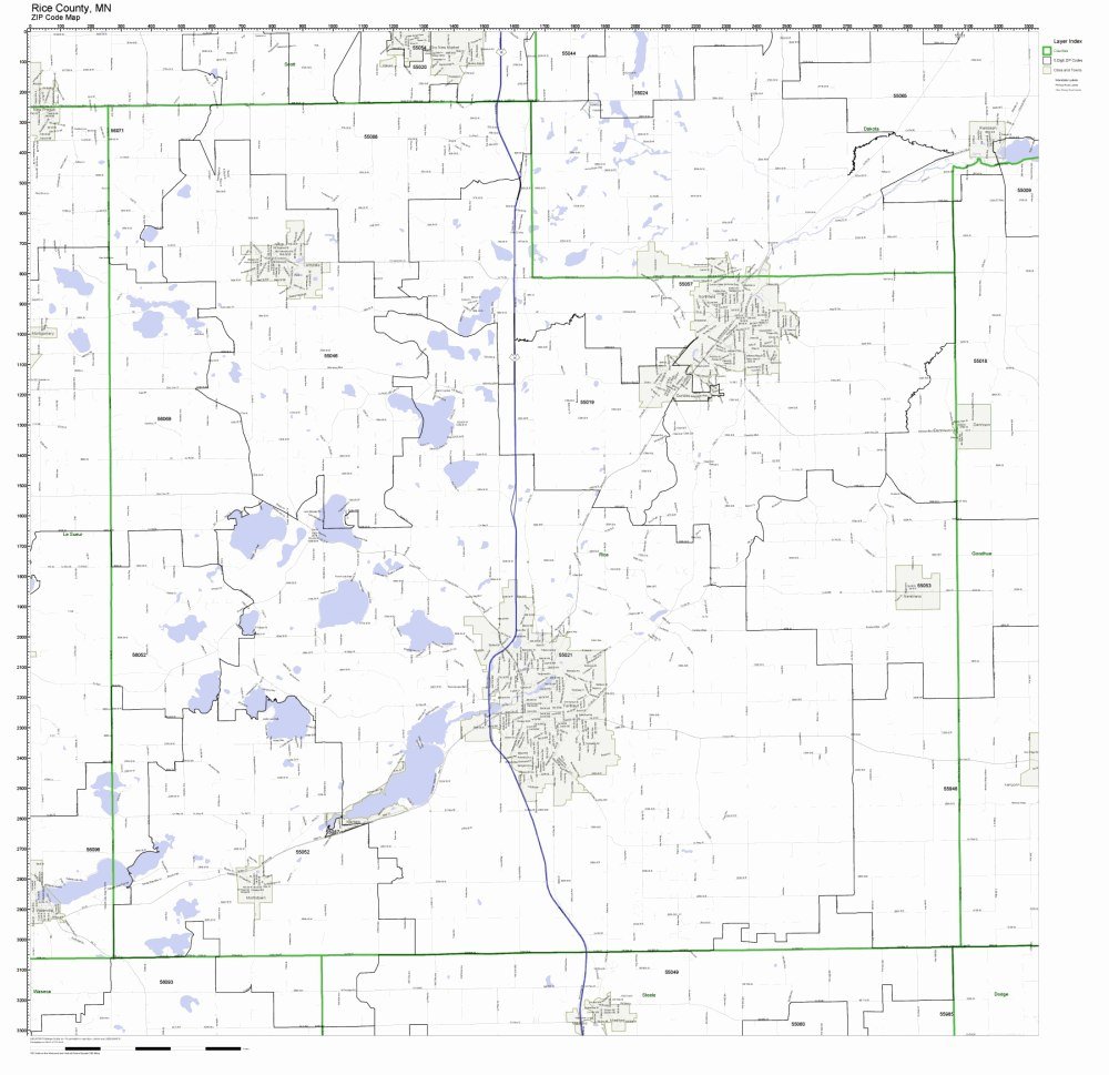 Rice County Minnesota Digital Zip Code Map vrogue.co