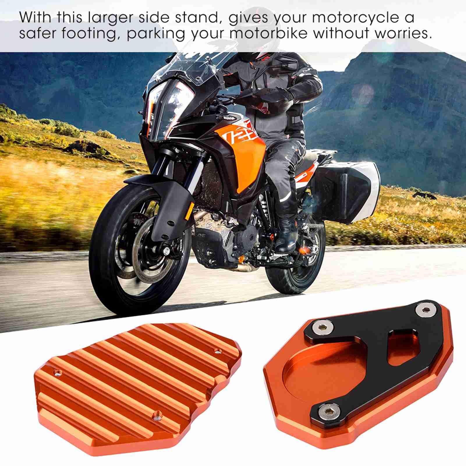 Almohadilla de Soporte Lateral para Motocicleta, Placa de Soporte Profesional para Motocicleta, Fácil de Instalar, Ampliadora de Soporte Lateral para 1050/1190/1290 Adventure Super
