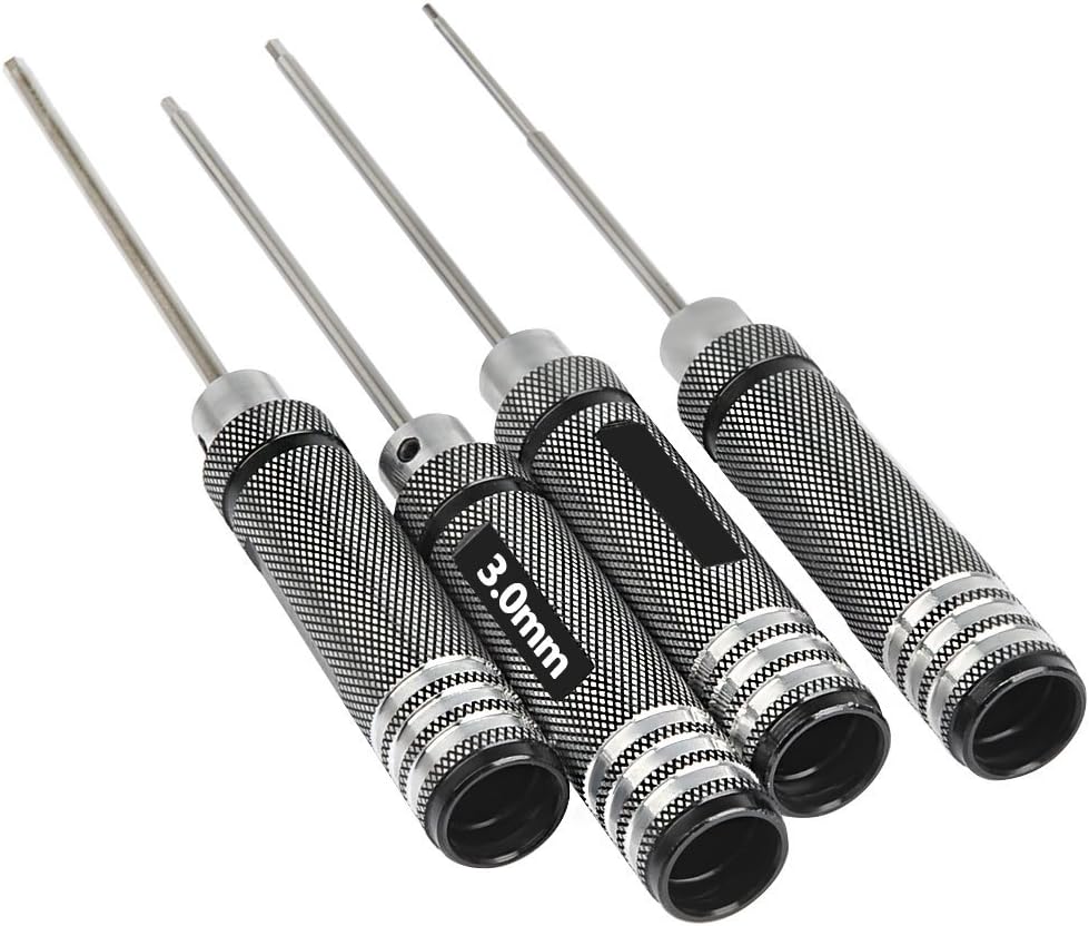 OFNMY 4pcs Hex Screw Driver Tools Kit Set 1.5mm 2.0mm 2.5mm 3.0mm Metric RC Helicopter Screw driver
