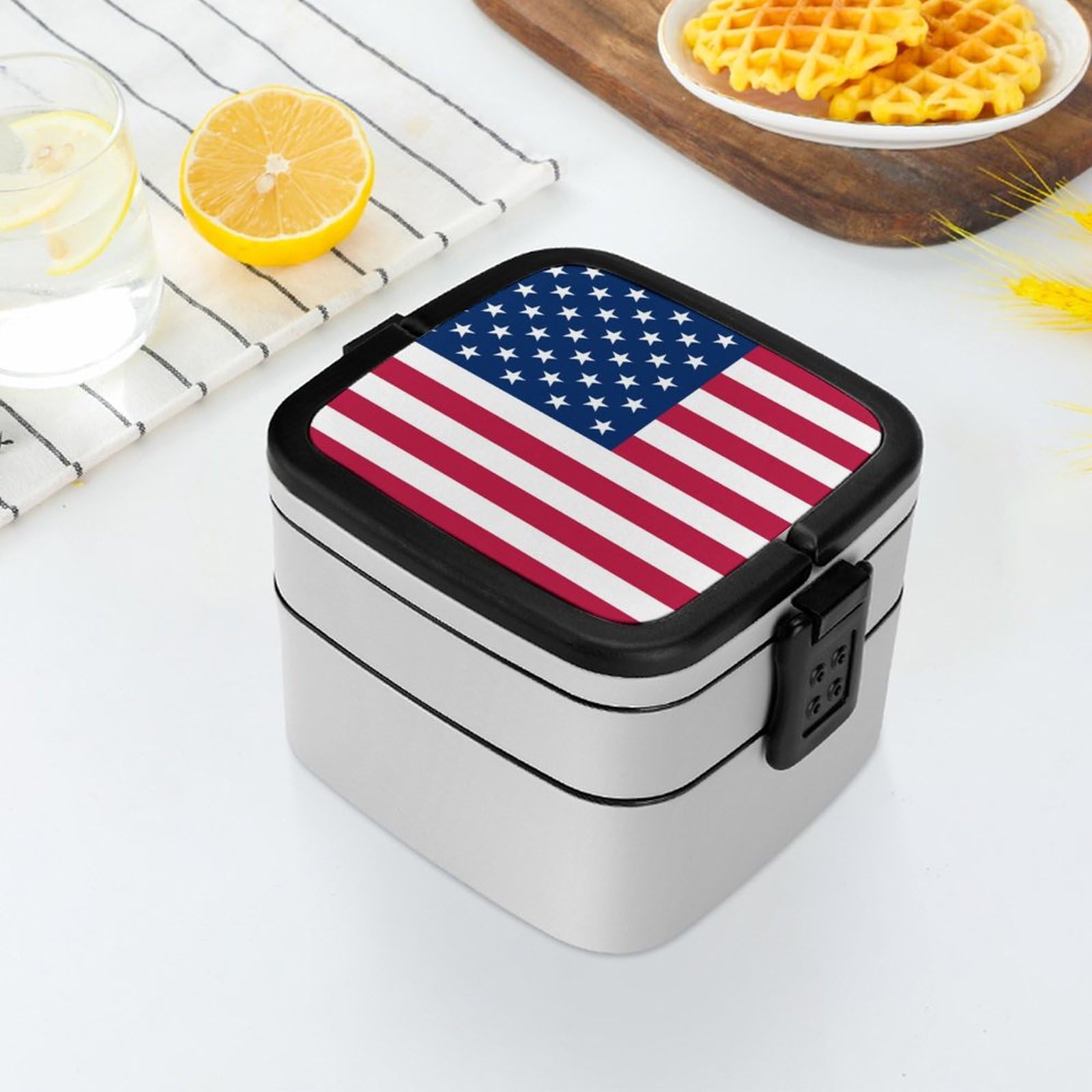 Amazon | ランチボックス 弁当箱 2段 アメリカ 国旗 星条旗 お弁当箱