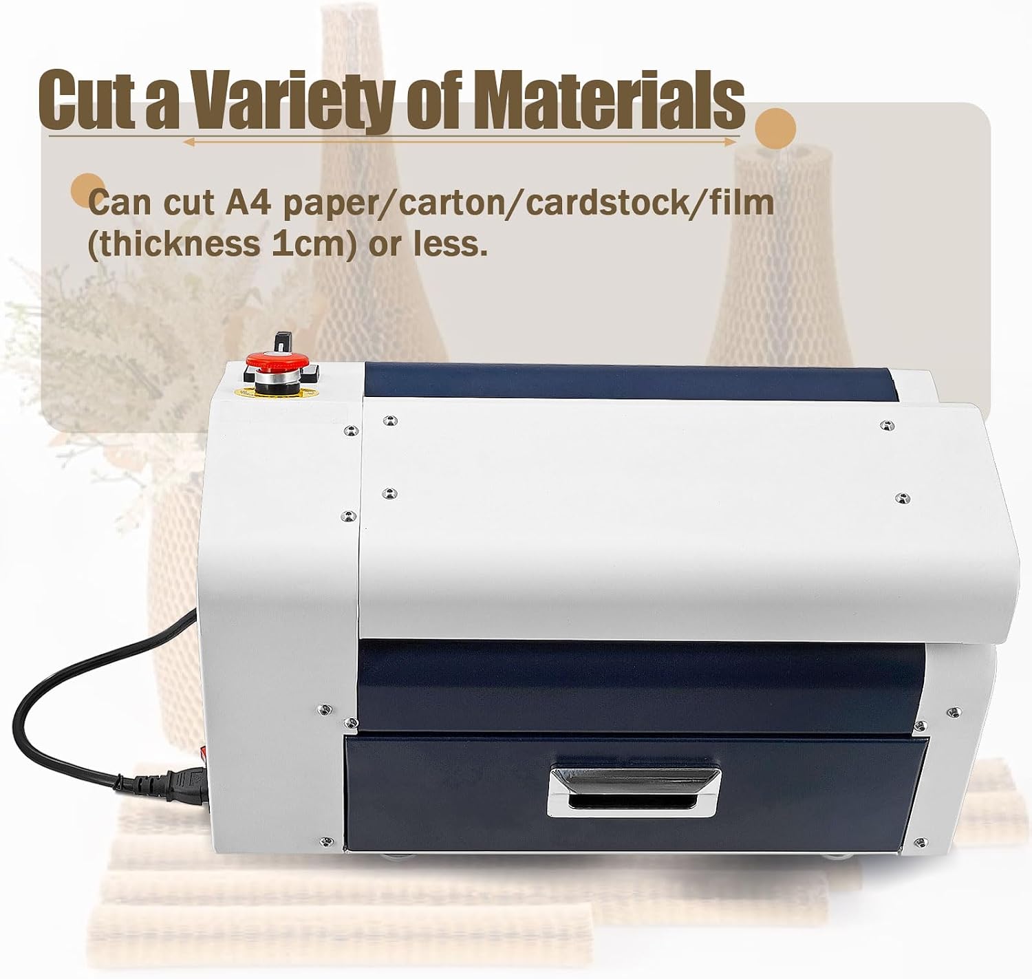 Recyclable Cardboard Cutting Shredder Machine Corrugated Box Expansion Cutting 350 MM Honeycomb Packing Paper Maker, Kraft Expanding Pad Shredder Cutter for Packaging Bubble Wrap 5m/min