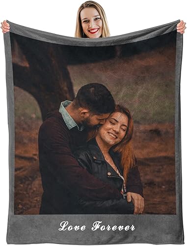 Miniatura 1 de AUPER Manta personalizada, manta personalizada de collage de fotos y texto, manta de franela con múltiples fondos para esposa, esposo e ideas de