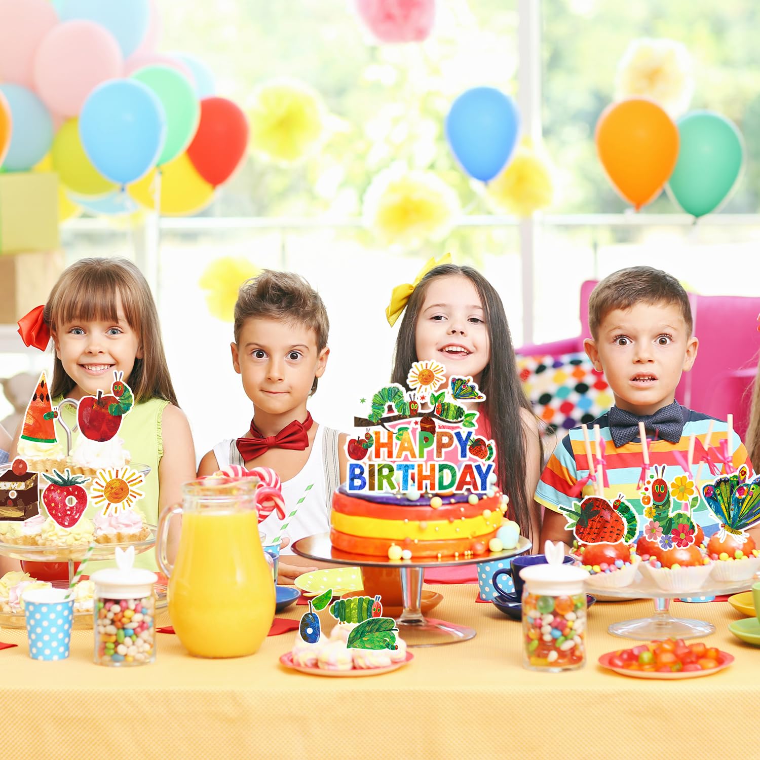 25pcs Very Hungry Caterpillar Cake Decorations - Image 4