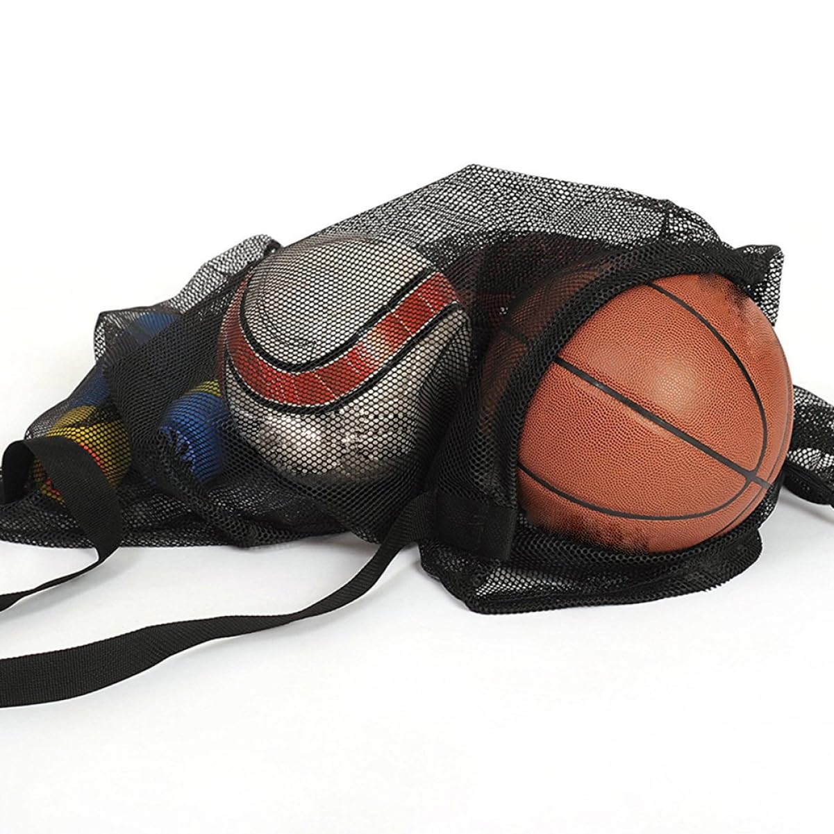 Toyvian Borsa Sportiva Borsa Da Calcio Per Palloni Maglia Palestra Uomini Rete Sportiva Stringa Di Grandi Dimensioni Borsa Da Ginnastica Netto Borsa Per i Calcio Poliestere Nero