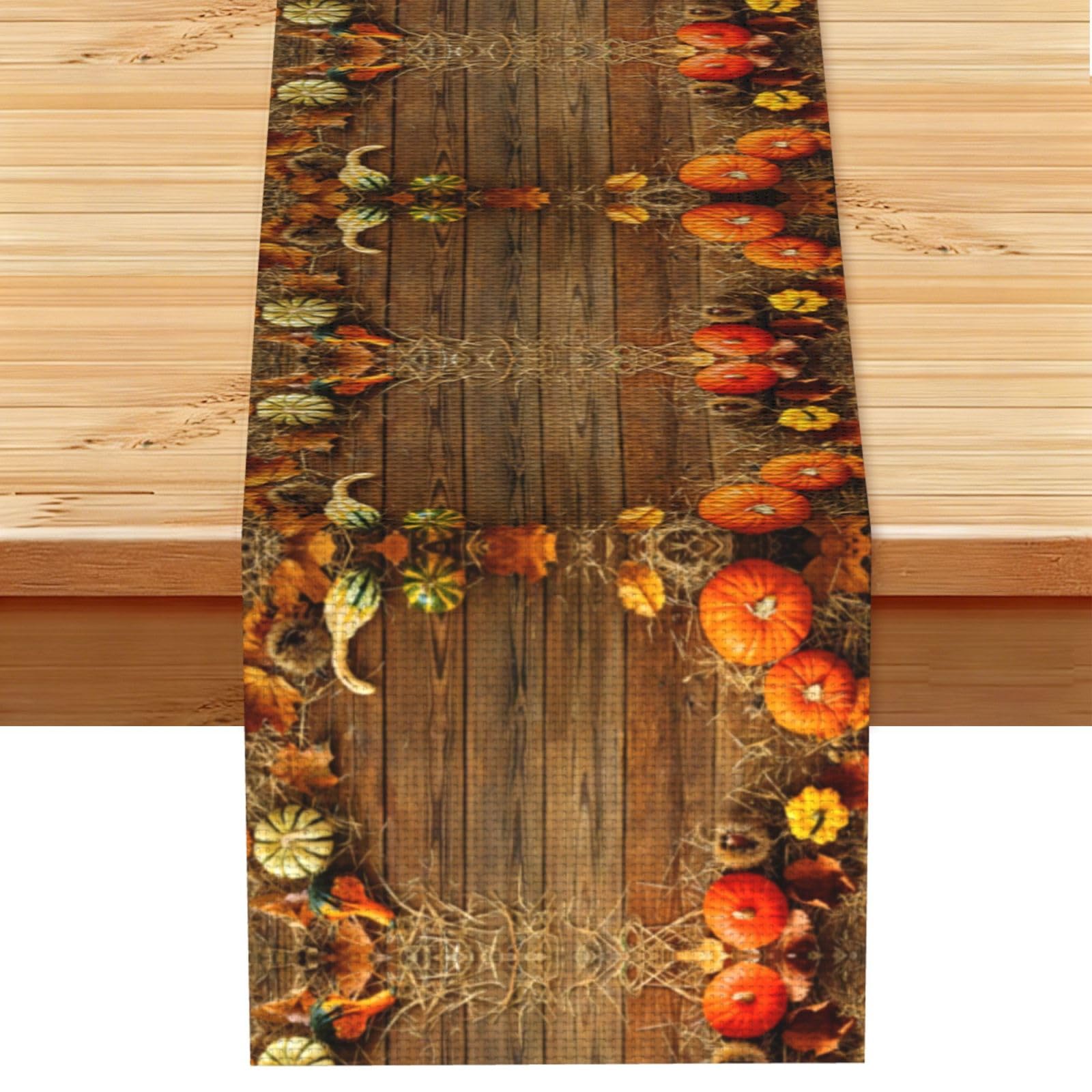 Fall pumpkin Linen Feel Table Runner Wedding Party Home Decoration