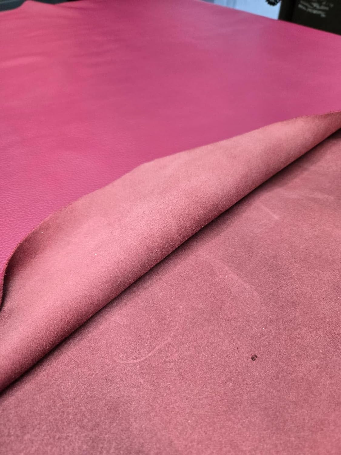 Fuschia Pink Soft Upholstery Chap Handbag by NAT Leathers Cowhide 3.0-3.5 oz Genuine Leather Hide Skin 23 to 30 Square Feet (36"x70") Produced in Italy (Fuschia 23-30 sq.ft)