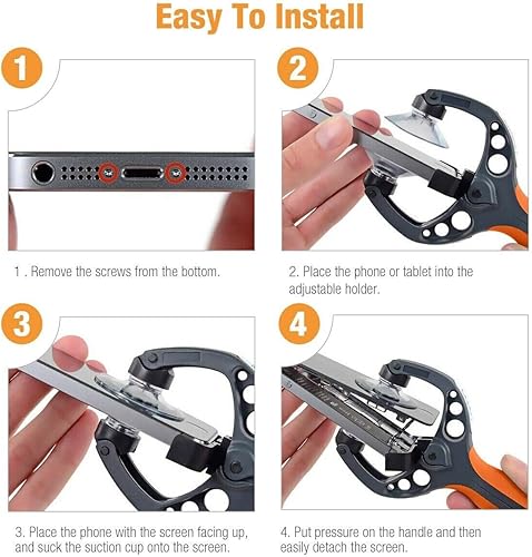 Miniatura 8 de THE PERFECT PART Herramienta extractor de pantalla para teléfono celular  Kit de reparación de apertura de alicates de ventosa  Juego de