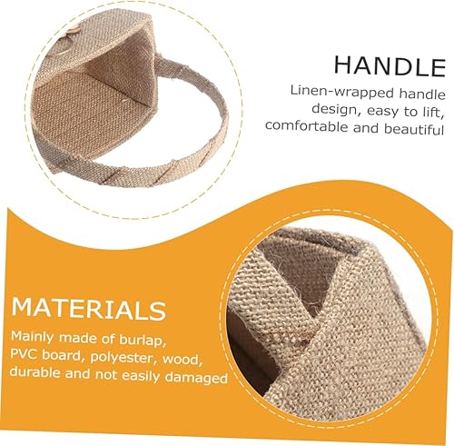 Miniatura 8 de jojofuny 4pcs Girl Basket Round Dining Room Table Wicker Storage Basket with Lid Heart Rhinestones Rustic Flower Girl Hessian Flower Basket Plant