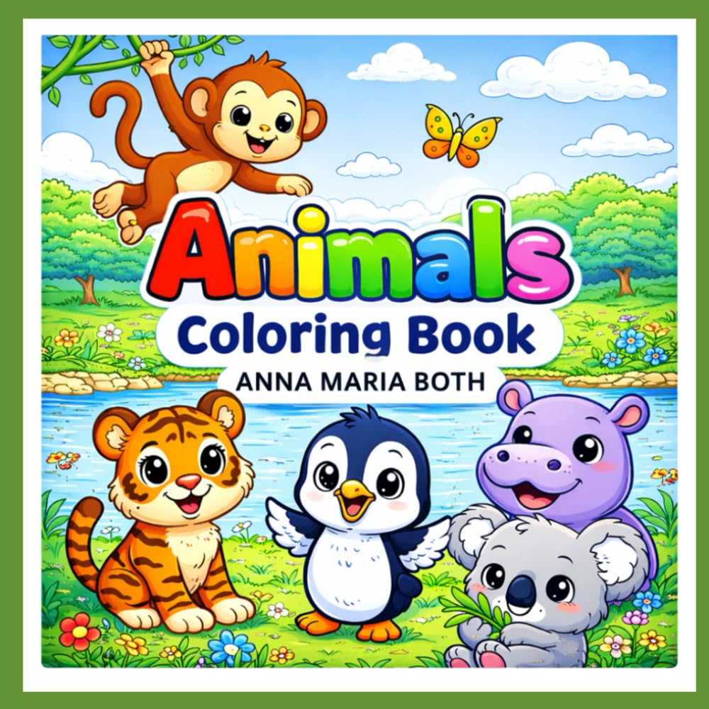 My First Animals Coloring Book: Easy and Adorable Animal Designs for Toddlers and Preschoolers -ages 2-5