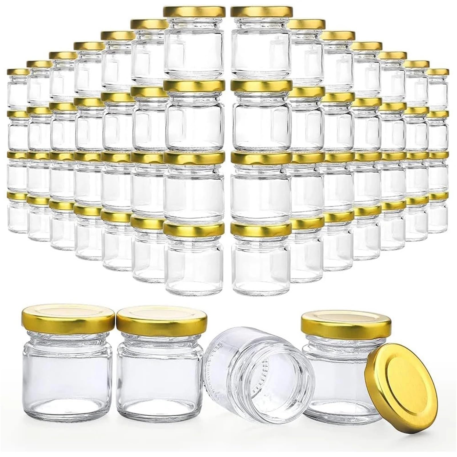 Xinglongs Candle Tin 12-Pack 1.5oz Mini Glass Jars with Lids, for Wedding Favors, Spices, Candles & Crafts