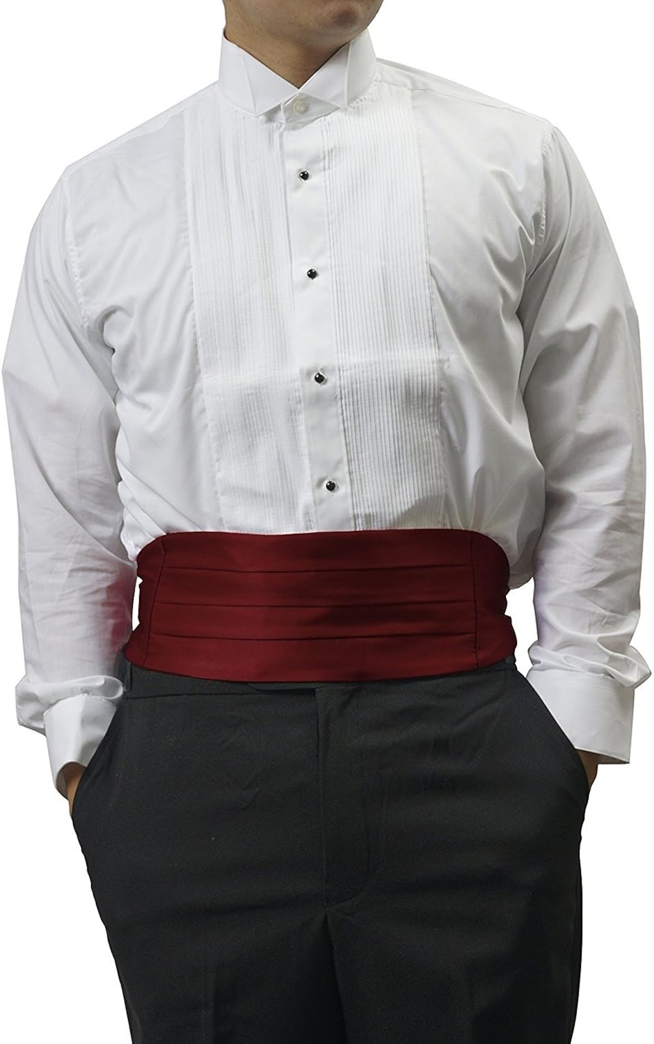 Men's Formal Burgundy Cummerbund for a Tuxedo Clothing