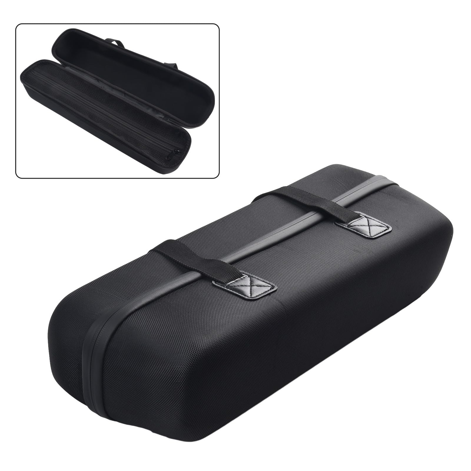 Elektrische Batterietasche, Hartschalen-Aufbewahrungstasche mit wasserdichtem Reißverschluss, große Kapazität, PU-EVA-Pack für E-Bike-Roller-Werkzeuge, 46 x 16 x 10 cm, Schwarz