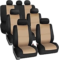 Vista 20 de FH Group - Juego completo de fundas de neopreno para asiento trasero dividido y delantero de respaldo bajo de auto/sedán/SUV, de neopreno, ajuste
