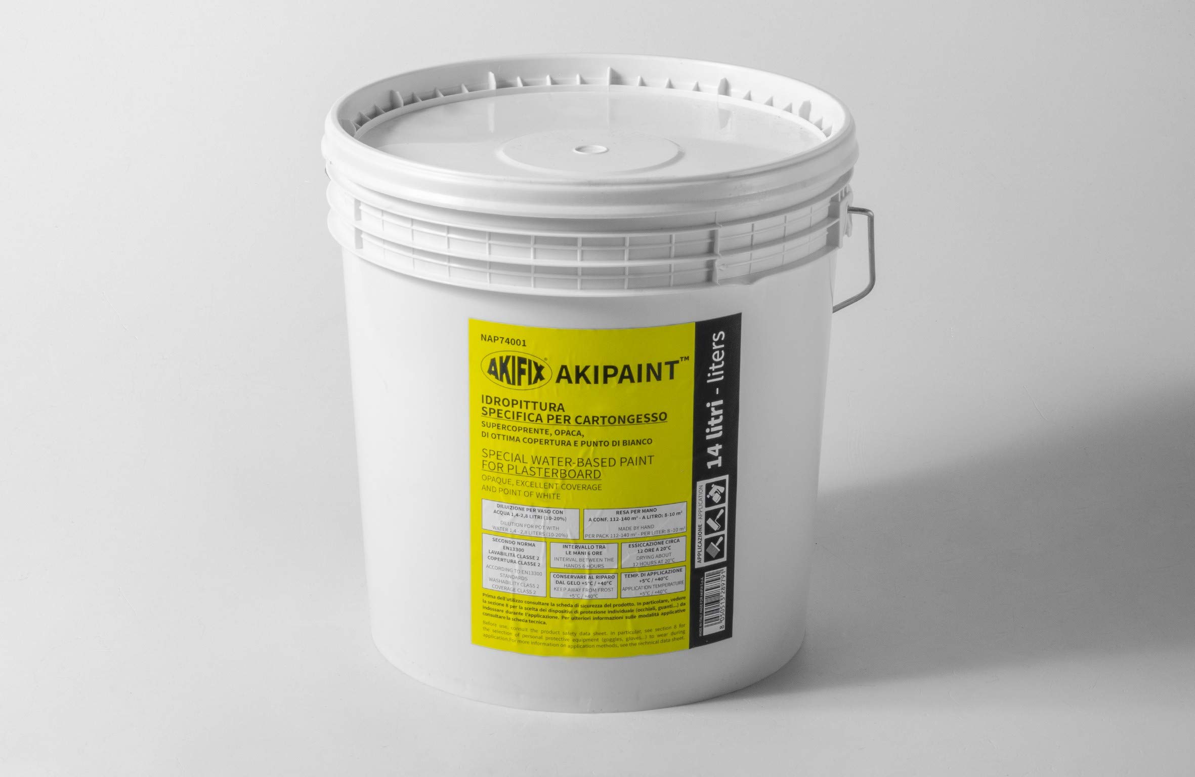 Akifix Idropintura NAP74001 específica para yeso superprofesional – AiPAINT – Color blanco