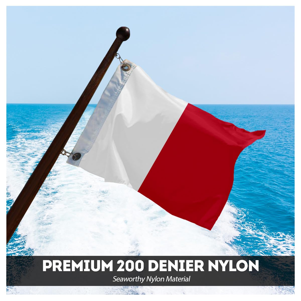 AGAS Hotel Code H Marine Signal 4x6 Ft Flag - Printed 200D Nylon - Canvas Header - Brass Grommets - Colorfast & Stitched Edges - Nautical Boat Flag - Naval Code Signal Flag.