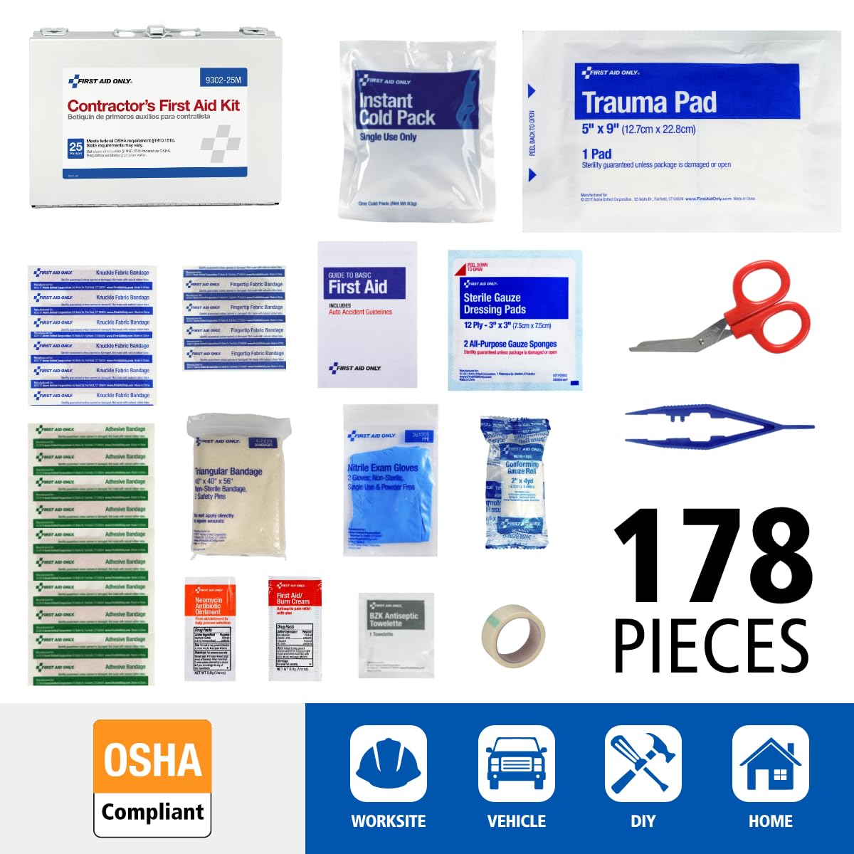 First Aid Only 25-Person Contractor First Aid Kit for Jobsites — Amazon image 2