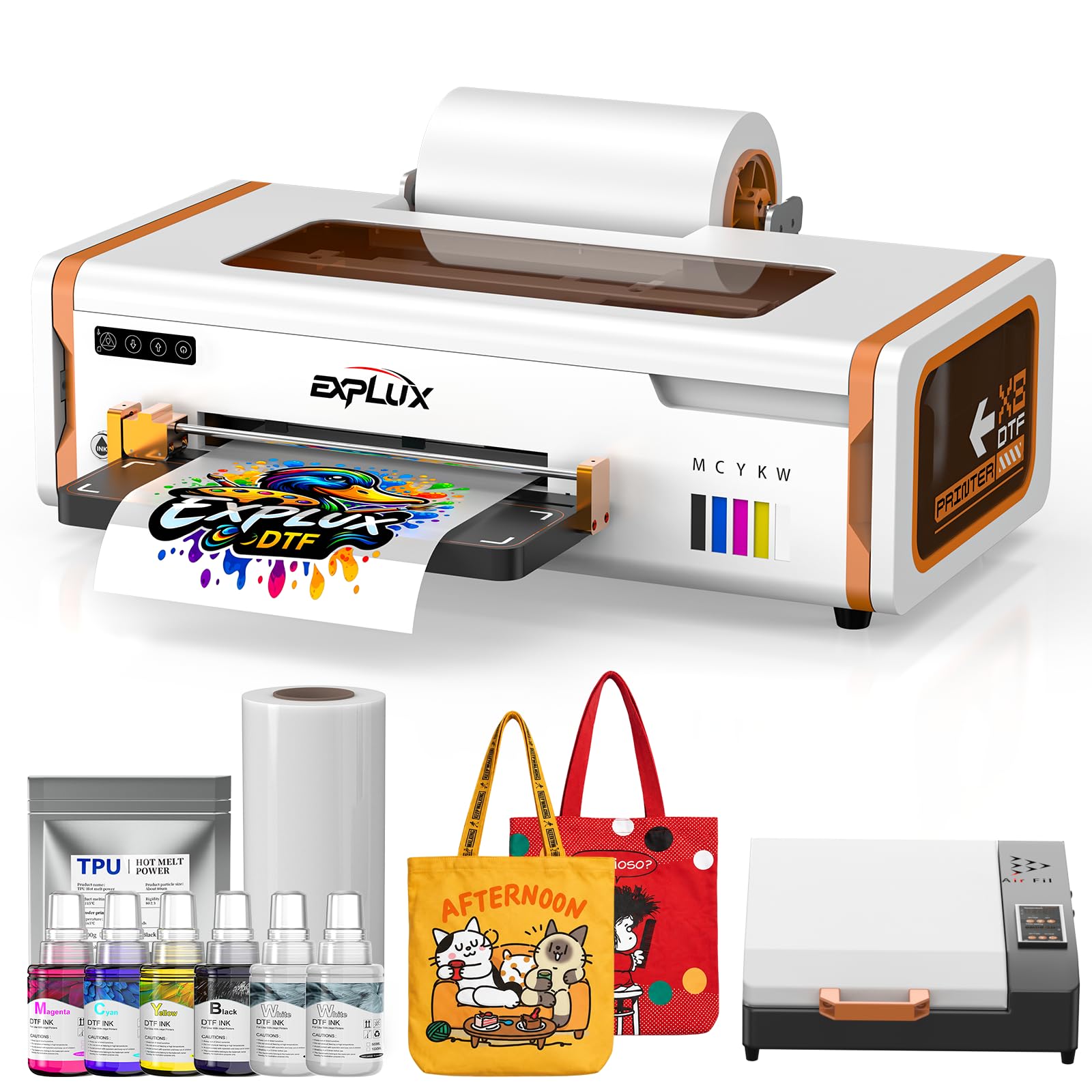 EXPLUX A4 DTF Printer F1080 Printhead Bundle with Oven (X8)