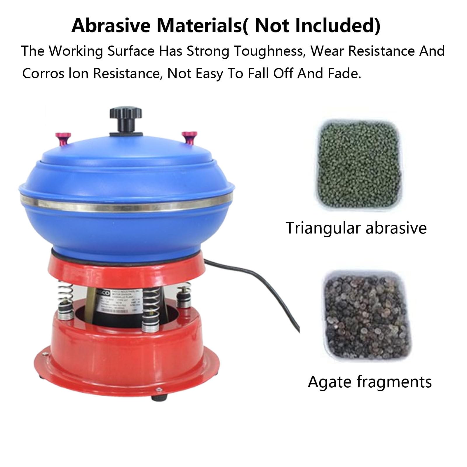 Polisseuse à vibrations pour bijoux, 8 pouces - Bol électrique pour polisseuse à roche pour un polissage vibratoire simple et pratique, 90 W, 3,5 L