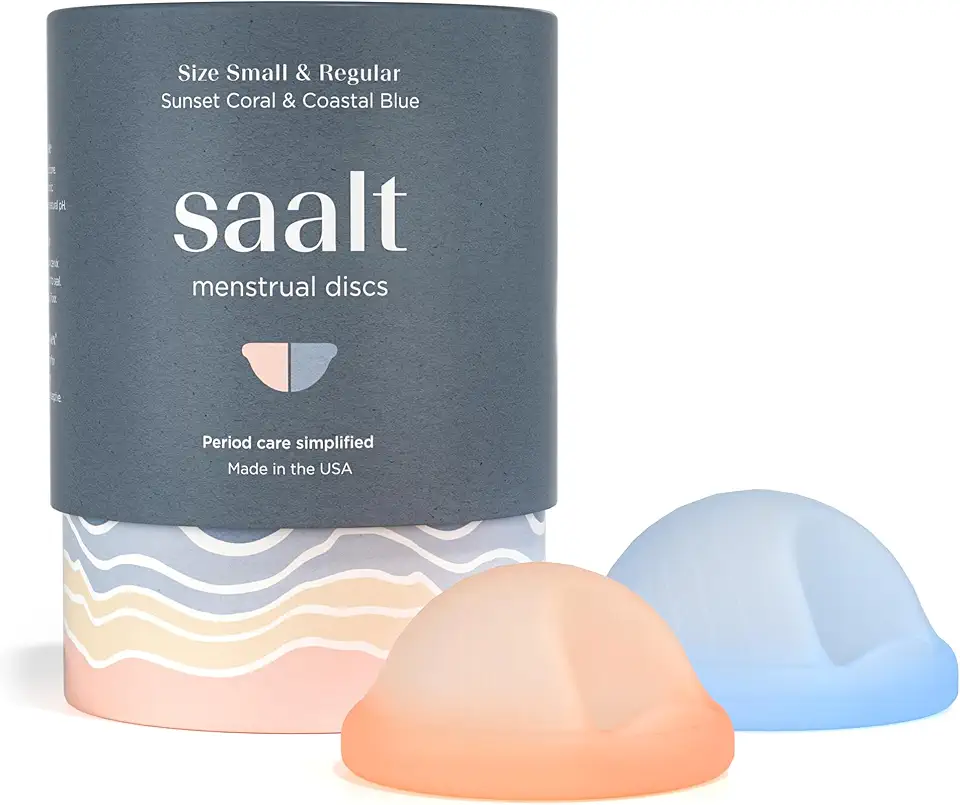 saalt Saalt Menstrual Disc Duo - Silicone De Grau Médico Macio, Flexível E Reutilizável, Dura 12 Horas, Duo Com Entalhe Removível, Inclui Os Dois Tamanhos, Copo Menstrual, Alternativa Ao Absorvente