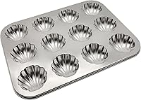 Vista 5 de Fox Run Sartén de madeleine de concha de vieira de acero inoxidable, 12 moldes para hornear galletas francesas