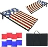 Wakefa Cornhole Set Corn Hole Boards, 3×2FT Bean Bag Toss Games Set with 8 Bean Bags and 2 Cornhole Boards, Corn Holes Outdoor Games for Adults and Family Birthday Party Game