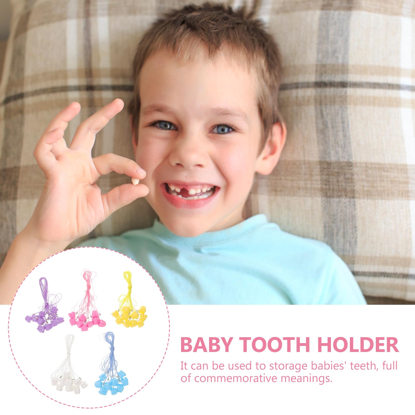 Contenitore per Denti da Latte - 50 pezzi Organizzatore di collane per riporre i denti - Scatola per Conservare Denti Decidua per Ricordo e Regalo per Neonati, Bambini
