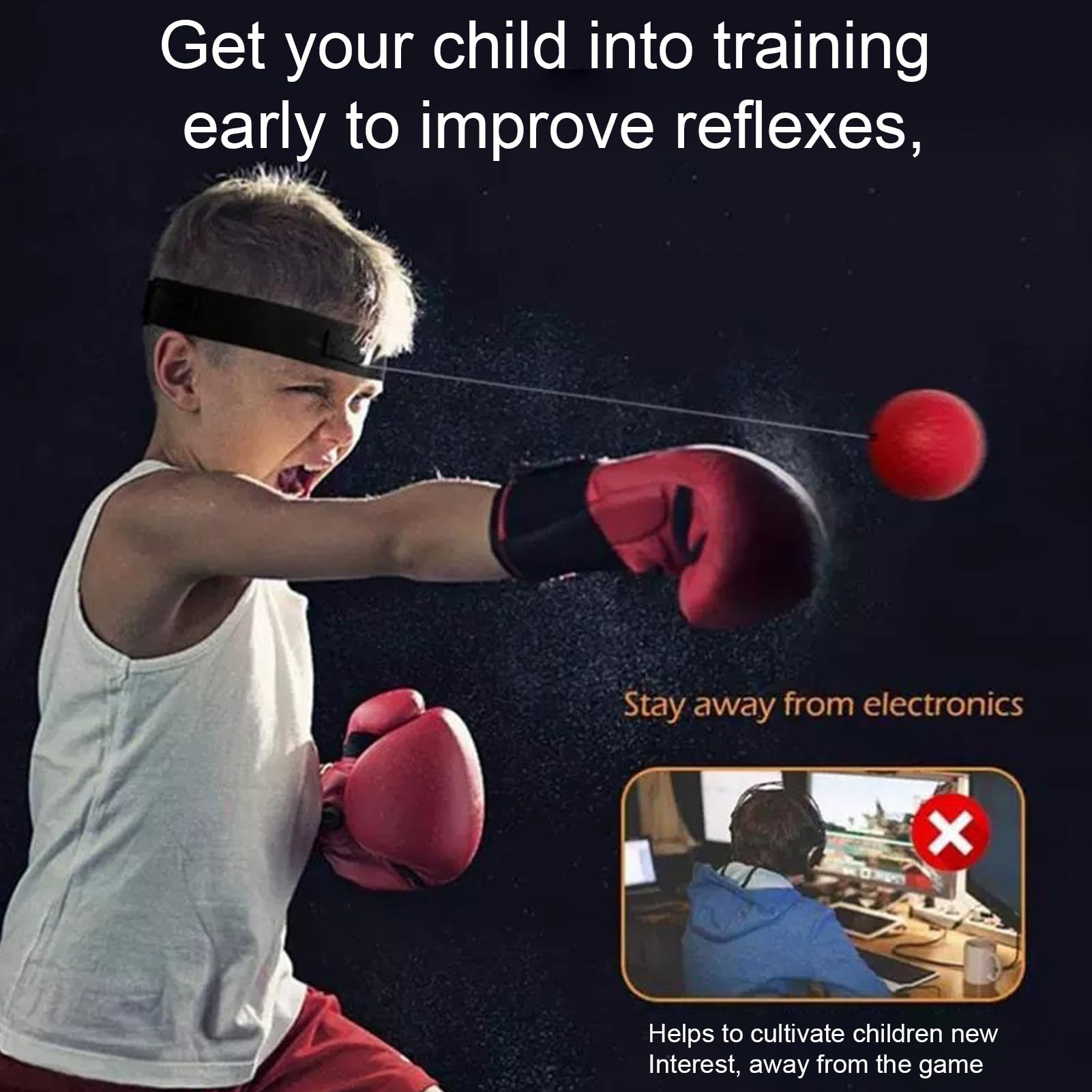 Boxing Reflex Ball Set De Banda Para La Cabeza - Práctica De Boxeo Con Banda Para La Cabeza | Reaccionar Entrenamiento Con | Mejorar La Velocidad Y La Coordinación Mano- De La Bola De Reflejo Al Ai