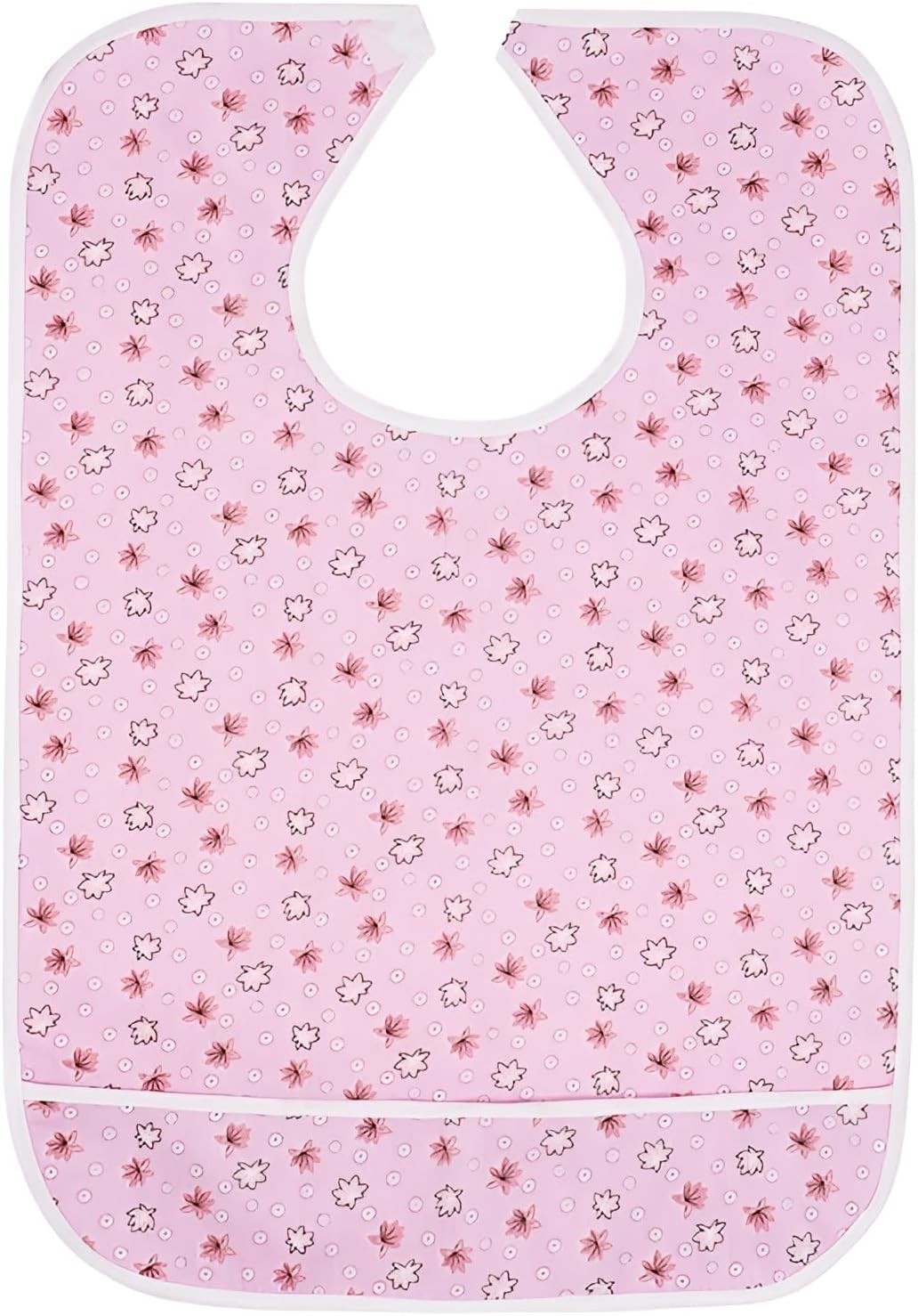 Caividom Stylish Nursing Bib for Adults, Waterproof Apron, Washable Floral Design, Breathable Cotton, Meal Apron, Unisex, For Seniors, Nursing Products, Dirt Prevention, Usable