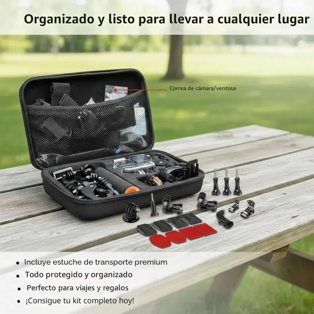 Kit de accesorios compatible con DJI Osmo Action 6, carcasa impermeable, protector de pantalla de vidrio templado, mango flotante Bobber, bolsa de transporte grande, soportes para pecho/cabeza